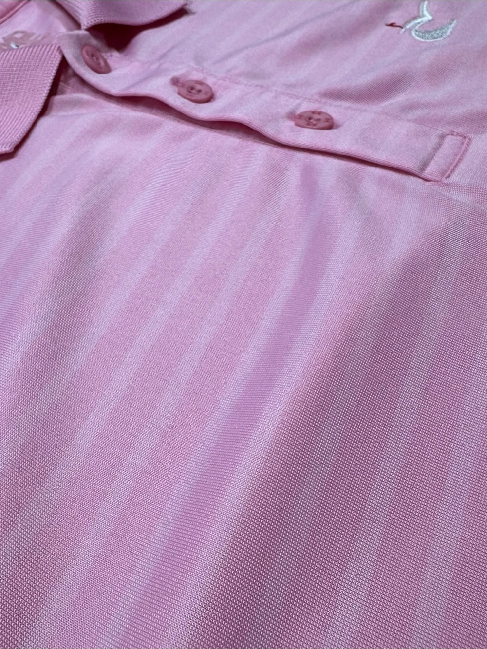 Under Armour Men's Golf Polo Pink Striped Performance SZ L - Picture 2 of 12